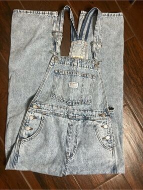 Levi’s Denim Jean Straight Leg Overalls Light Wash Women’s XS